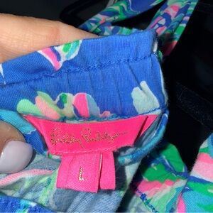 Lilly Pulitzer Blue, Pink and Green Floral Dress